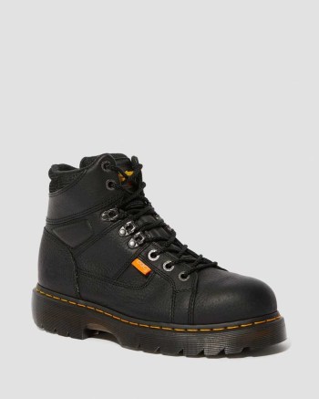 Dr Martens Ironbridge Extra Wide Grizzly Met Guard Pracovné Čižmy Panske Čierne | 7016-KWRFP
